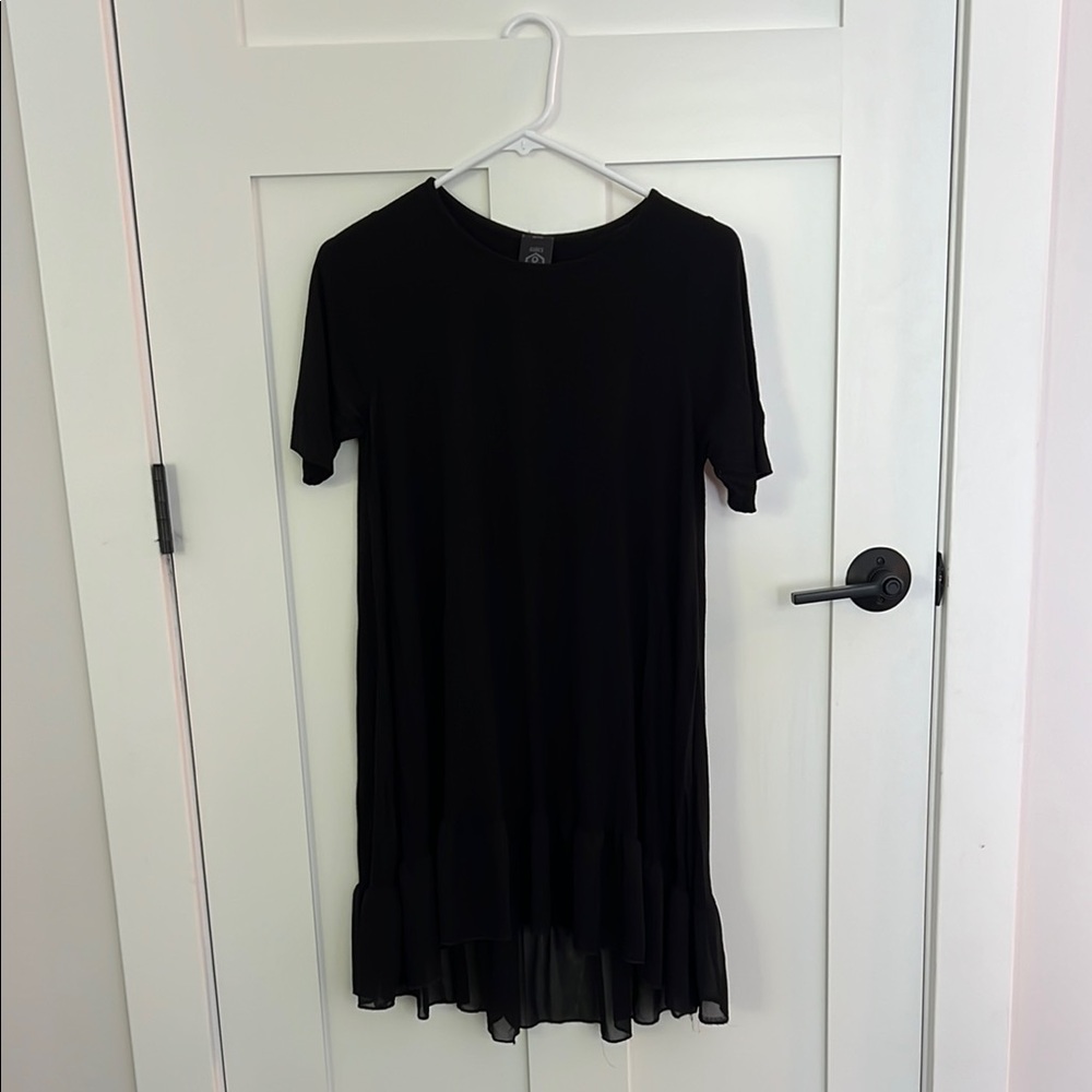 Agnes & Dora Black Ruffled T-Shirt Tunic